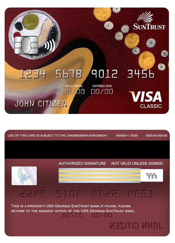 USA Georgia SunTrust bank visa classic card